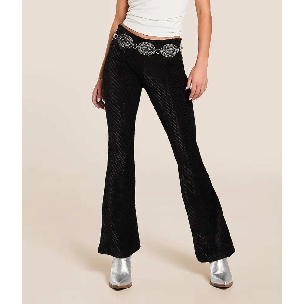 Free People Pennt Pull-On Velvet Flare Pants Size M